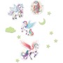 Nálepky Jednorožci + noční obloha nástěnná dekorace ve tmě svítící 2 druhy