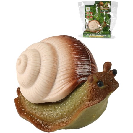 Zvířátko hlemýžď 11cm měkký gumový šnek s plastovou ulitou