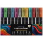 Fixy akrylové metalické univerzální set 12 barev hrot 4mm v blistru