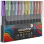 Fixy akrylové metalické univerzální set 12 barev hrot 4mm v blistru