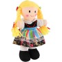 Panenka baby soft textilní hadrová v kroji 20cm látková s copánky