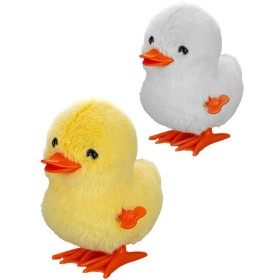 PLYŠ Kačenka (kuřátko) natahovací na klíček skákající 2 barvy