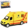 Auto sanitka kovová žlutá ambulance zpětný chod v plastovém boxu