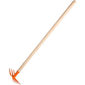DŘEVO Dětské nářadí pracovní 80cm kovová zahradní motyka oranžová