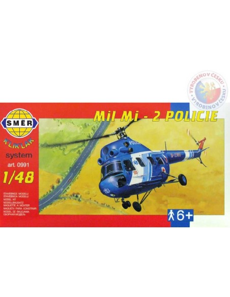 SMĚR Model helikoptéra Vrtulník Mi 2 Policie 1:48 (stavebnice vrtulníku)