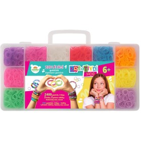 UDĚLEJ SI NÁRAMEK Gumičky LOOM BANDS 2400ks set s doplňky mix barev