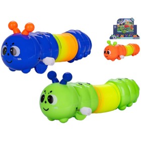 Housenka baby plazící se natahovací zvířátko 13,5-40cm na klíček 3 barvy