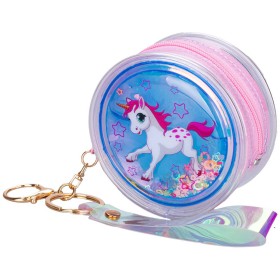 Kabelka unicorn mini kulatá holografická s jednorožcem přívěsek na klíče