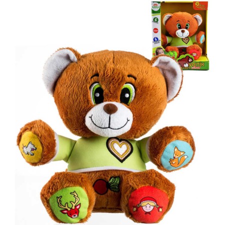 PLYŠ Medvěd Vojtík 30cm vypráví pohádky v češtině Zvuk *PLYŠOVÉ HRAČKY*