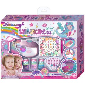 Nehtové studio velká dětská sada se slupovacími laky a UV lampou USB
