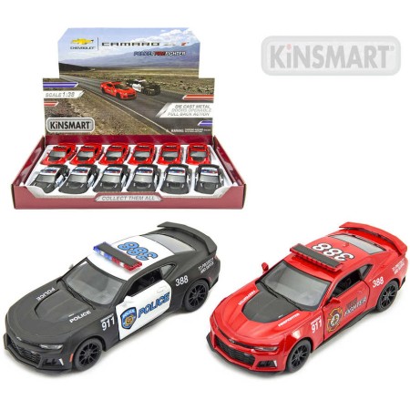 KINSMART Auto model 1:38 Chevrolet Camaro policie / hasiči kov PB 12cm