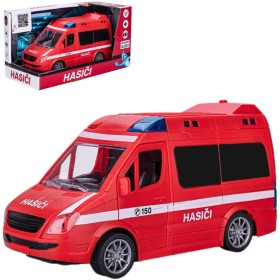 Auto hasiči dodávka na setrvačník na baterie Světlo Zvuk CZ