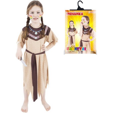 KARNEVAL Šaty Indiánka vel.M (116-128cm) 6-8 let KOSTÝM