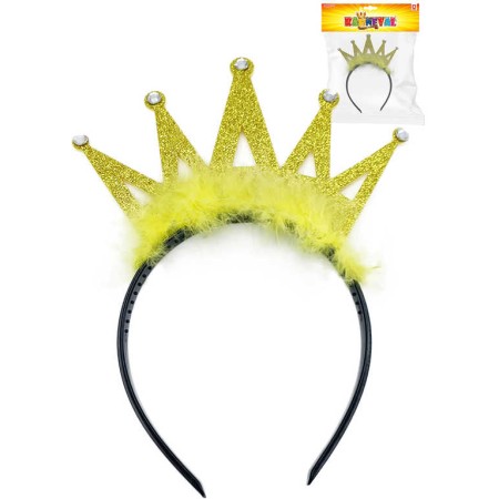 KARNEVAL Čelenka zlatá korunka *KARNEVALOVÝ DOPLNĚK*