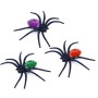 Zvířátko pavouk černý 7cm s barevnými třpytkami set 6ks Halloween