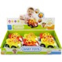 Auto 11cm baby autíčko s chrastící kuličkou s očima 2 barvy pro miminko
