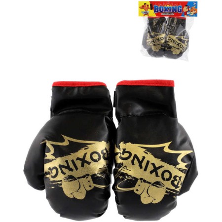 Rukavice boxerské dětské černé s grafikou set 1 pár v sáčku