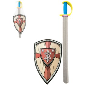 Meč dětský soft pěnový set se štítem 75cm malý rytíř v síťce
