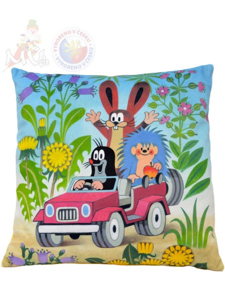 MORAVSKÁ ÚSTŘEDNA Polštář Krtek Jeep (Krteček) 30x30cm PLYŠ
