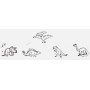DŘEVO Razítka 3cm dřevěná 5+1 s poduškou Dinosauři na kartě