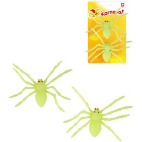 Pavouk 14cm halloween dekorace svítící ve tmě fosforeskuje set 2ks