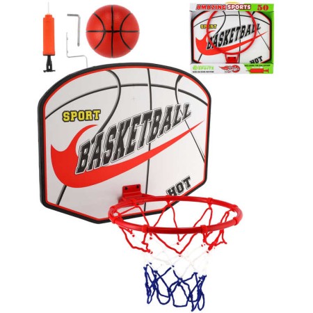 Koš basketbalový trikolora set s míčem a pumpičkou na košíkovou