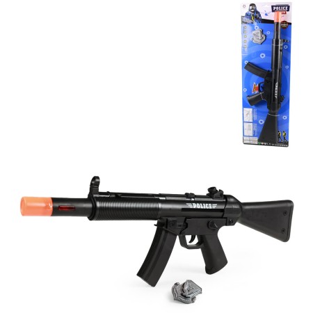 Samopal policejní dětská zbraň Policie set s odznakem na baterie Světlo Zvuk