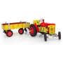 KOVAP Traktor Zetor retro model 1:25 plechový Červený na klíček Kov 0395