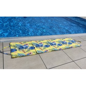 KUBISPORT Lehátko plážové skládací čtyřdílné 180x50cm květinový potisk Hawai