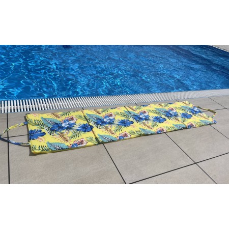KUBISPORT Lehátko plážové skládací čtyřdílné 180x50cm květinový potisk Hawai