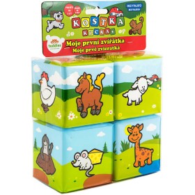 Baby kostky kousací soft měkké moje první zvířátka set 4ks pro miminko
