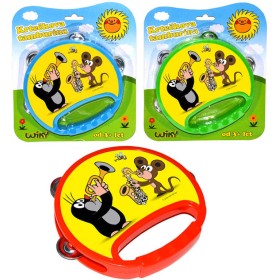 KRTEK (Krteček) Tamburina 18cm 3 barvy na kartě *HUDEBNÍ NÁSTROJE*