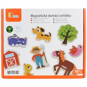 VIGA DŘEVO Magnetky baby domácí zvířátka set 20ks *DŘEVĚNÉ HRAČKY*