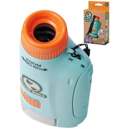 SIMBA Objevuj Mikroskop kapesní 11cm 60-180X s doplňky na baterie Světlo