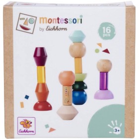 EICHHORN DŘEVO Montessori stohovací bloky stavebnice 16 dílků