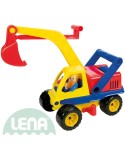 LENA Aktivní plastový bagr 35cm set s řidičem funkční 4151