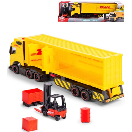 DICKIE Auto DHL Volvo FH16 s vysokozdvižným vozíkem na baterie Světlo Zvuk