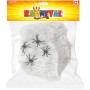 KARNEVAL Pavoučí síť bílá se 4 pavouky 3cm Halloween party dekorace