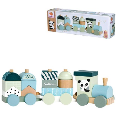 EICHHORN DŘEVO Vláček skládací s navlékacími tvary *DŘEVĚNÉ HRAČKY*