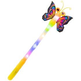 KARNEVAL Hůlka kouzelná motýlek 38cm na baterie Světlo