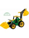 LENA Traktor na písek se lžící a bagrem zelenožlutý plast