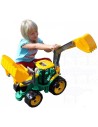 LENA Traktor na písek se lžící a bagrem zelenožlutý plast