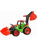 LENA Traktor se lžící a bagrem 107cm zeleno-červený plast 02081