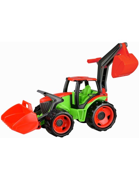 LENA Traktor se lžící a bagrem 107cm zeleno-červený plast 02081