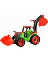 LENA Traktor se lžící a bagrem 107cm zeleno-červený plast 02081