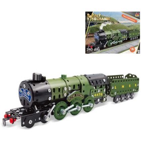 MALÝ MECHANIK Parní lokomotiva 340 dílků kovová STAVEBNICE typu Merkur