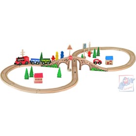 WOODY Vláčkodráha OSMIČKA s elektrickou mašinkou *DŘEVĚNÉ HRAČKY*