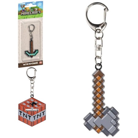 Minecraft kovový přívěšek na klíče dětská klíčenka 6 druhů