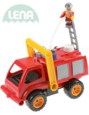 LENA Auto hasičské plastové 29cm aktivní hasiči stříkací vodu set s panáčkem 415