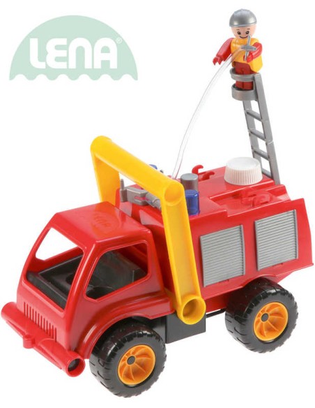 LENA Auto hasičské plastové 29cm aktivní hasiči stříkací vodu set s panáčkem 415